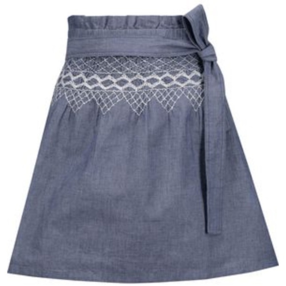NWT Current/Elliot Smocked Chambray Skirt sz 2